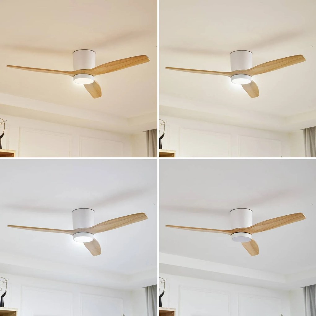 Lucande ventilatore da soffitto LED Faipari, bianco, DC, silenzioso, 132 cm