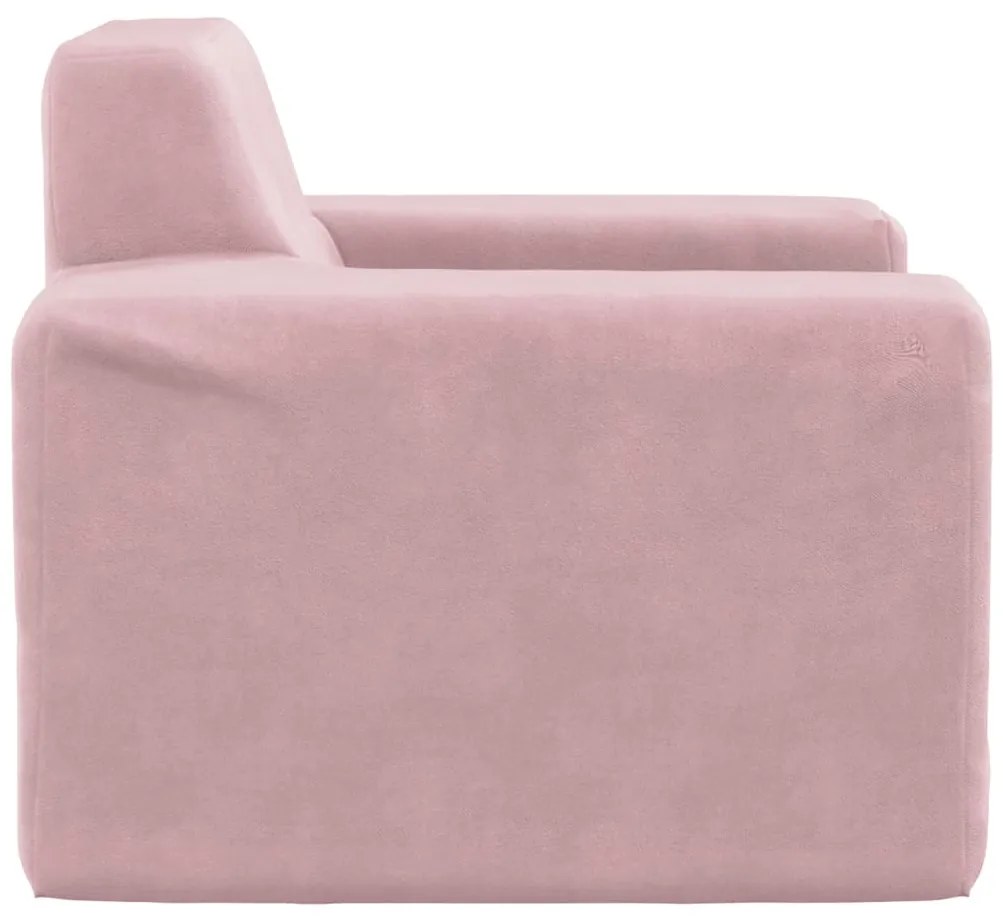 Divano per bambini rosa in morbido peluche