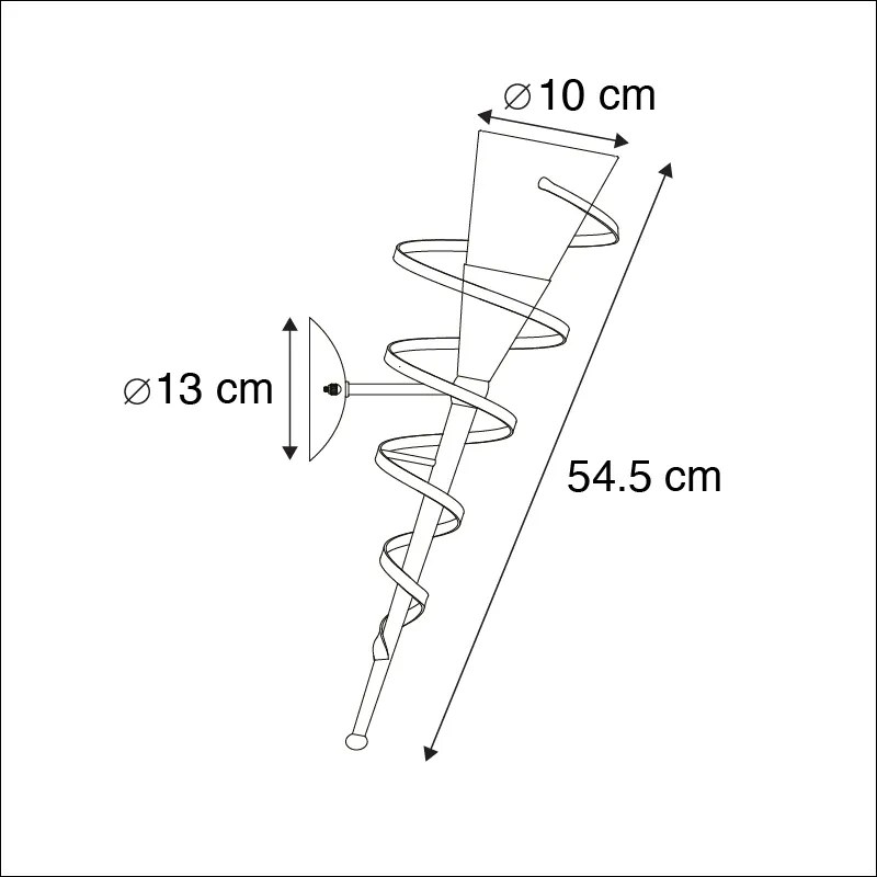 Applique da parete rustica marrone ruggine con vetro crema - Castle