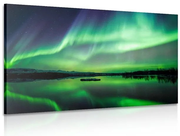 Stampa su tela – Aurora boreale verde