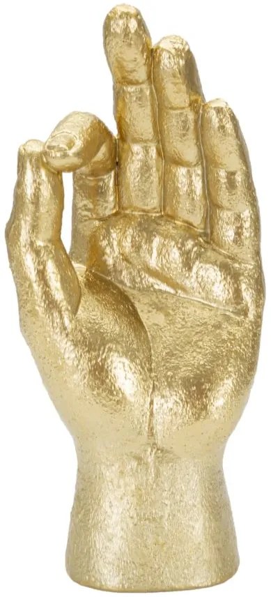 Statua Mano Ok in Oro - Decorazione Elegante 10x7x22,5 cm