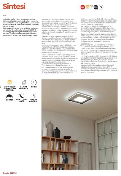 Redo 05-959-Plafoniera LED dimmerabile SINTESI LED/45W/230V 3000-6000K +RC