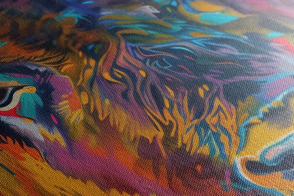 Quadro su tela – Bufalo con imitazione di pittura