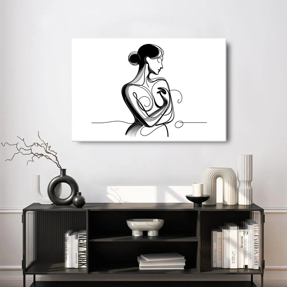 Quadro su tela – Corpo femminile in linee artistiche