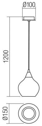Redo 01-3190 - Lampadario a sospensione con filo TANNER 1xE14/28W/230V diametro 15 cm
