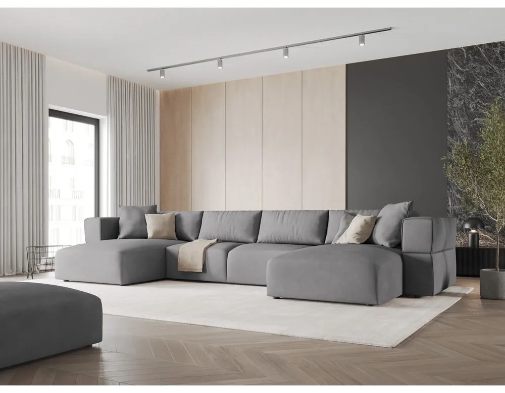 Divano angolare a U grigio chiaro Esther - Milo Casa