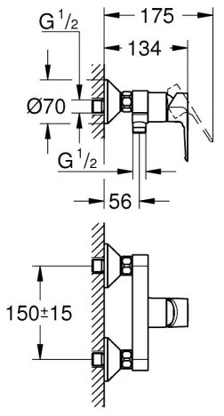 GROHE 23634001 - Miscelatore doccia DN 15, cromo lucido