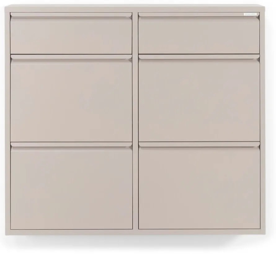 Scarpiera grigio tortora in metallo con ante ribaltabili 98x86x15 cm Billy – Spinder Design