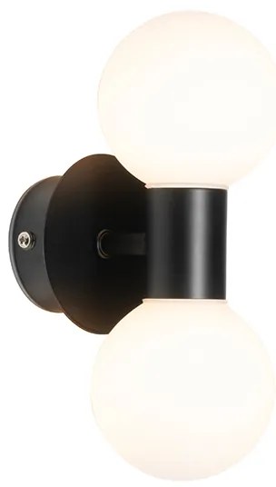 Lampada da parete moderna nera IP44 2 luci - Cederic