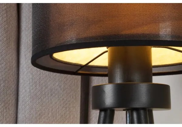Duolla - Lampada da tavolo WOOD BOHO 1xE27/15W/230V diametro 25 cm nero/beige