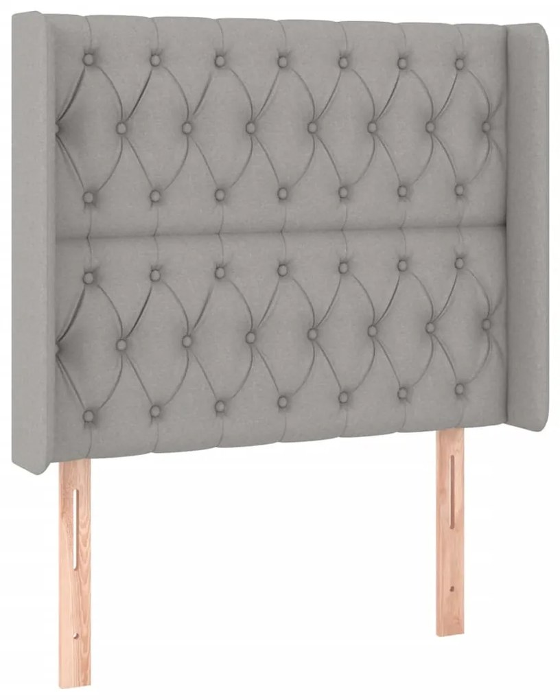 Testiera a led grigio chiaro 93x16x118/128 cm in tessuto