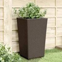 Fioriere da Giardino 2 pz Marrone 32,5x32,5x57 cm in PPcod mxl 90092