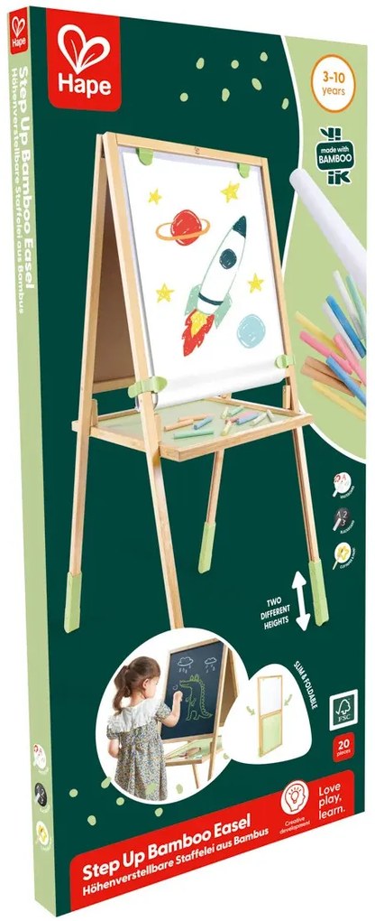 Lavagna da disegno in bambù con cavalletto