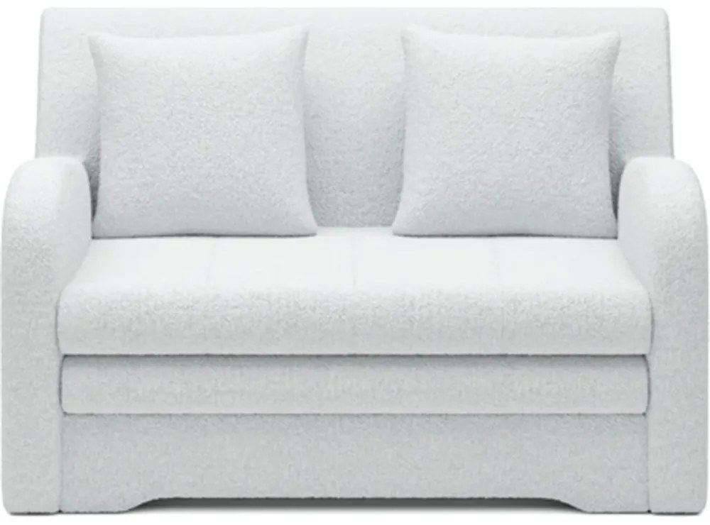 Divano bianco allungabile/con contenitore e rivestimento in bouclé 130 cm Ario – ELTAP