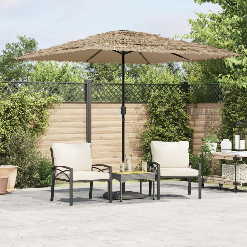 Ombrellone Giardino Con Palo İn Acciaio Marrone 248x248x248 Cm /
