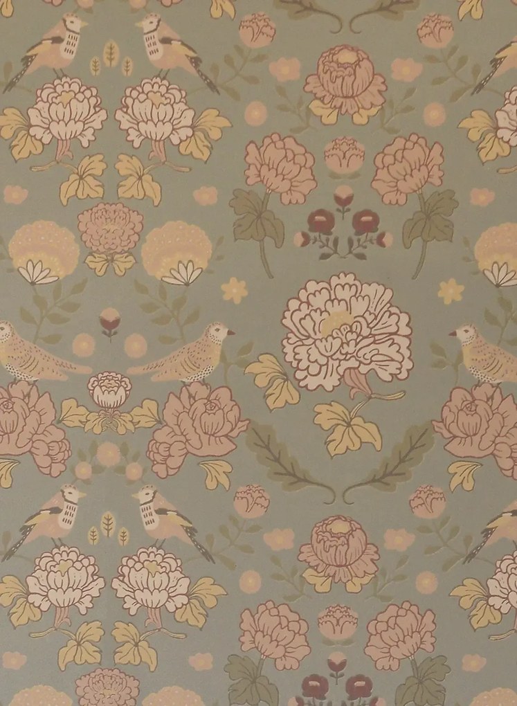 Majvillan Carta da parati June - Sage Green