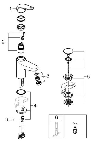 GROHE 24323001 - Miscelatore lavabo SWIFT DN 15, cromo lucido