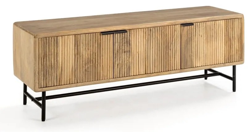 Mobile TV di colore naturale in mango massiccio 145x50x40 cm Mundra – MOME