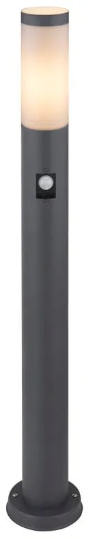 Lampione da giardino con sensore di movimento, Boston H 80 cm, grigio, IP44 GLOBO