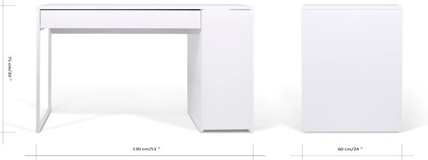 Tavolo da lavoro bianco Prado - TemaHome