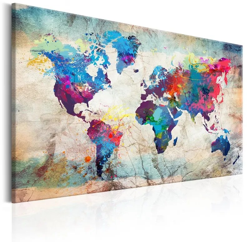 Quadro World Map Colourful Madness