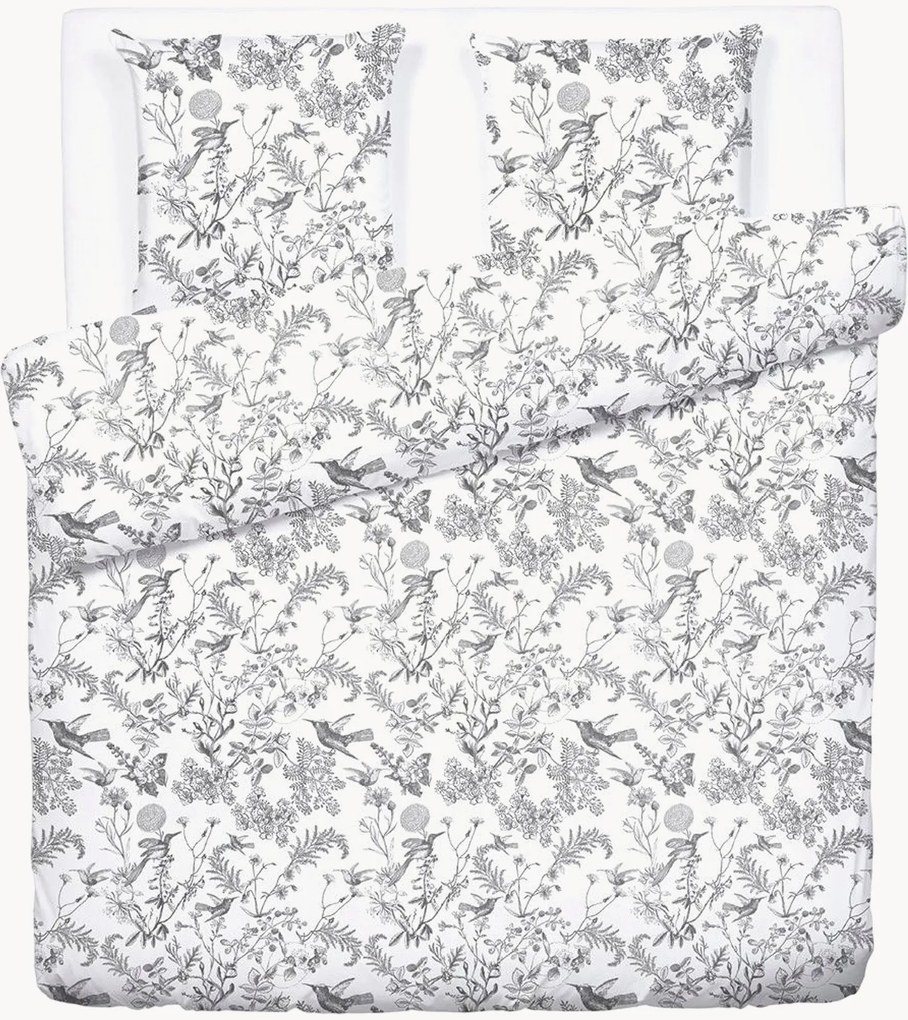 Set copripiumino in raso di cotone Colibri Floral, varie misure
