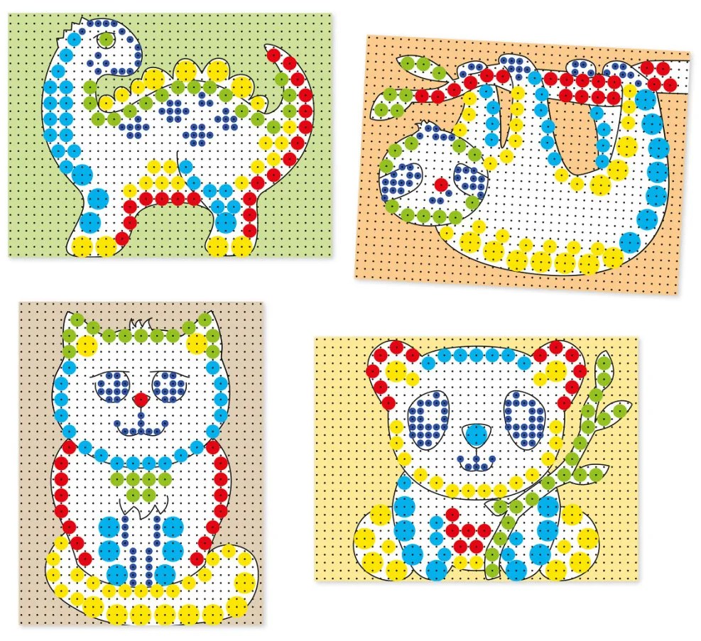 Mosaico Fantacolor Tab - 150 pezzi, 3 dimensioni di chiodini