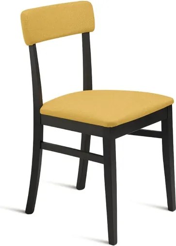 Sedia in tessuto Giallo con struttura in legno LIPSIA 2 sedie