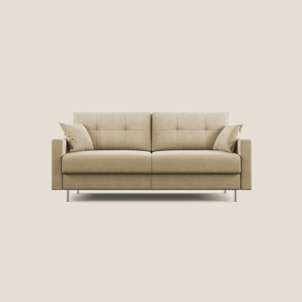 Megan divano letto matrimoniale in microfibra smacchiabile T11 beige