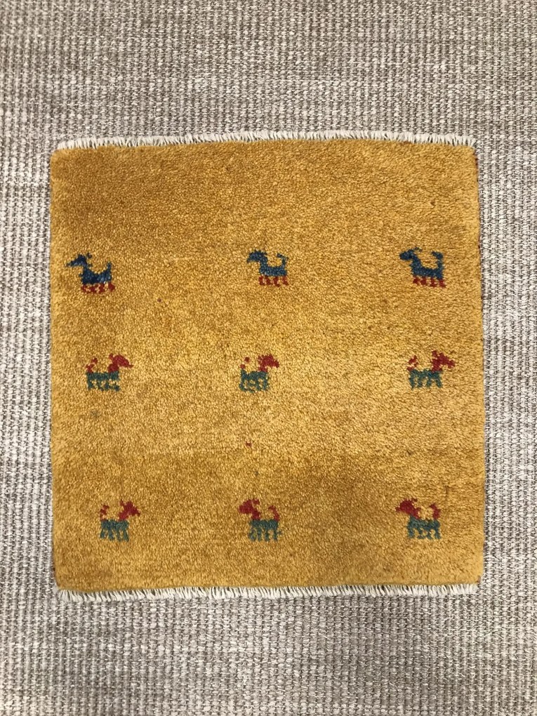 Gabbeh Tappeto persiano 40 x 40 Giallo (Iran) Annodato A Mano