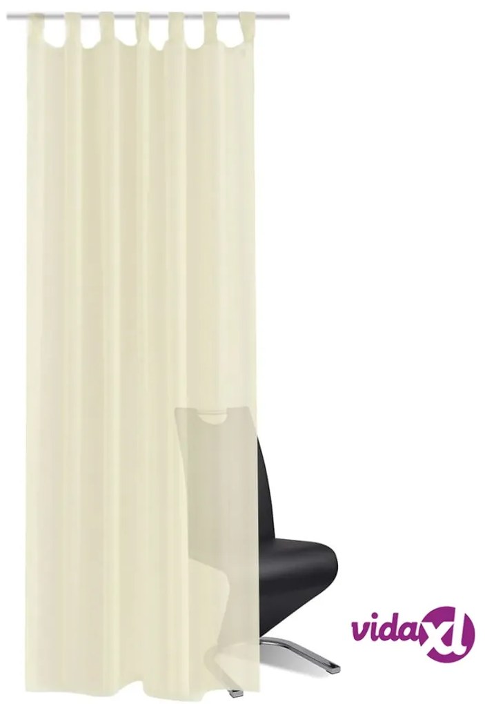 vidaXL Tenda Trasparente Colore Crema 140 x 225 cm 2 pezzi