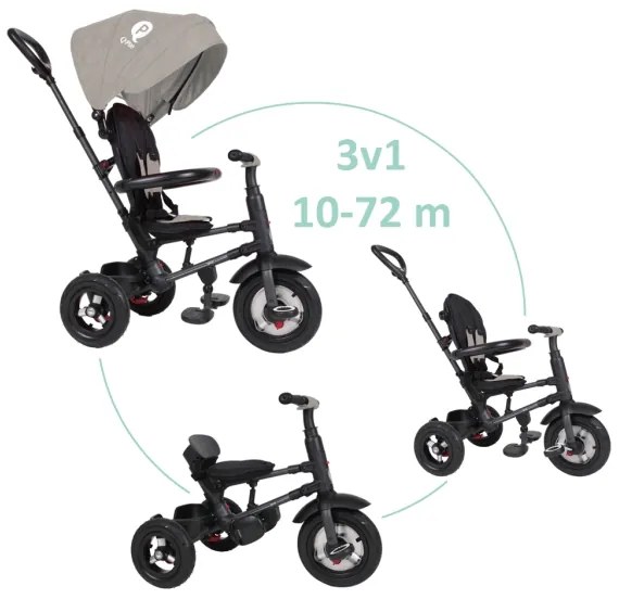 QPlay - Triciclo per bambini 3in1 RITO AIR grigio