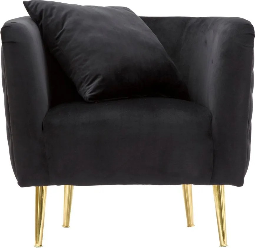 Poltrona nera con poggioli/con gambe con rivestimento in velluto Bucarest – Mauro Ferretti