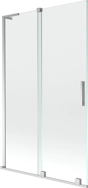 Mexen Velar L paravento per vasca da bagno a 2 ante scorrevoli 110 x 150 cm, trasparente, cromo - 896-110-003-01-01