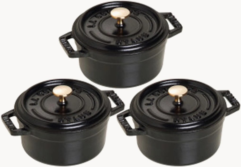 Set di 3 cocotte in ghisa Staub