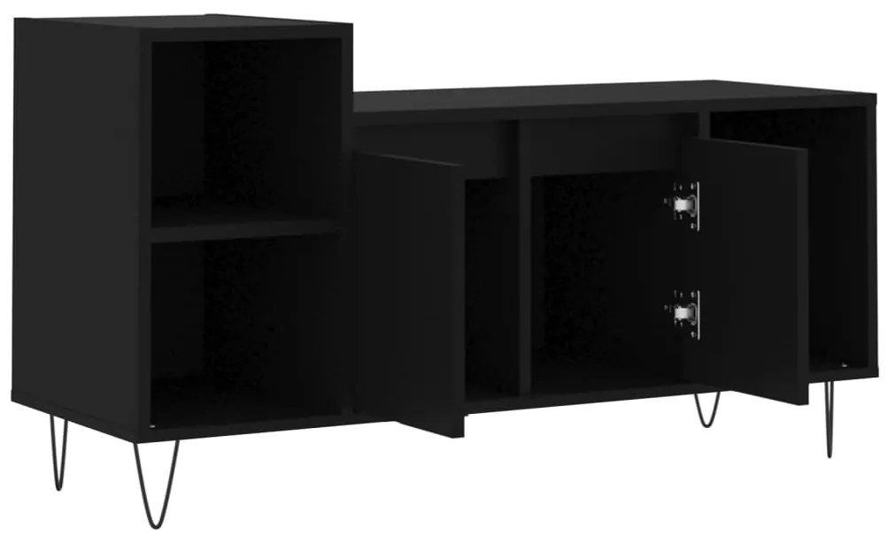 Mobile Porta TV Nero 100x35x55 cm in Legno Multistrato