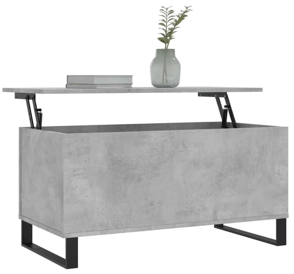 Tavolino salotto grigio cemento 90x44,5x45 cm legno multistrato