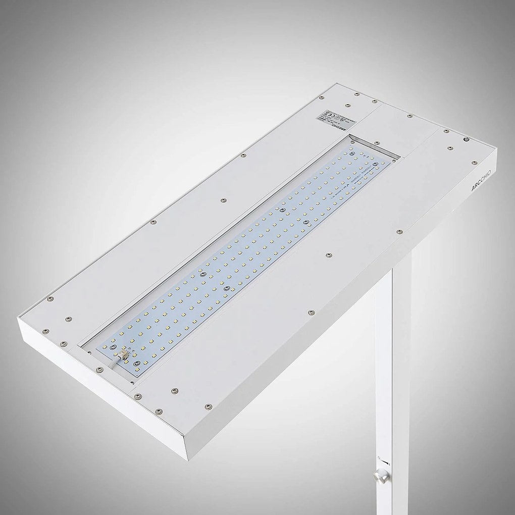 Arcchio LED piantana Logan Pro, bianco, sensore, dimmerabile Arcchio,, Bianco / Opale, Studio / Ufficio, Alluminio, Moderno