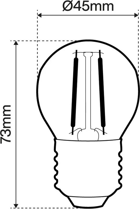 Lampada LED E27 4W a Filamento G45 No Flickering - Serie DarkLight Colore Bianco Naturale 4.000K
