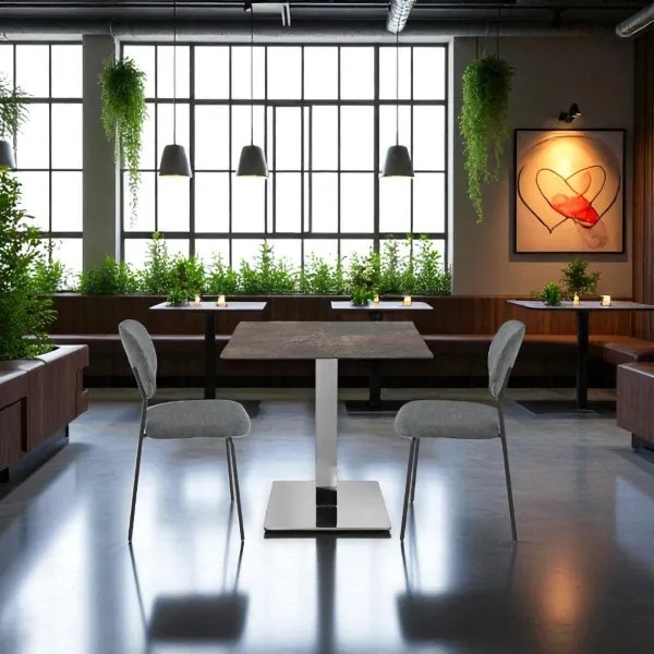 Sedia da pranzo in tessuto Grigio Scuro gambe metallo Nero - ELLIS 2 sedie