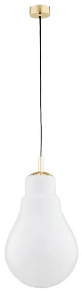 Argon 4879 - Lampadario a sospensione con filo JESSE 1xE27/15W/230V oro/bianco