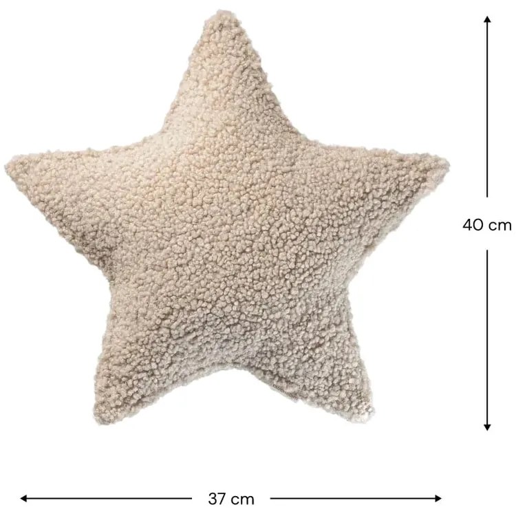 Cuscino per divano da bambini marrone chiaro con rivestimento in bouclé Star – Wigiwama