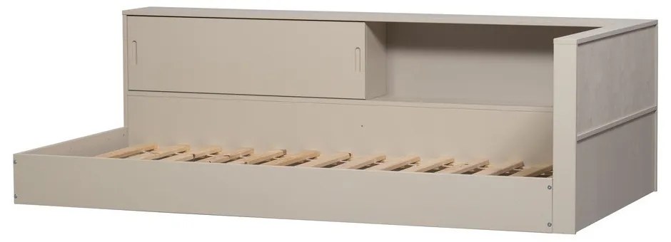 Letto singolo grigio/beige in pino massiccio rete non inclusa 90x200 cm Carter – WOOOD