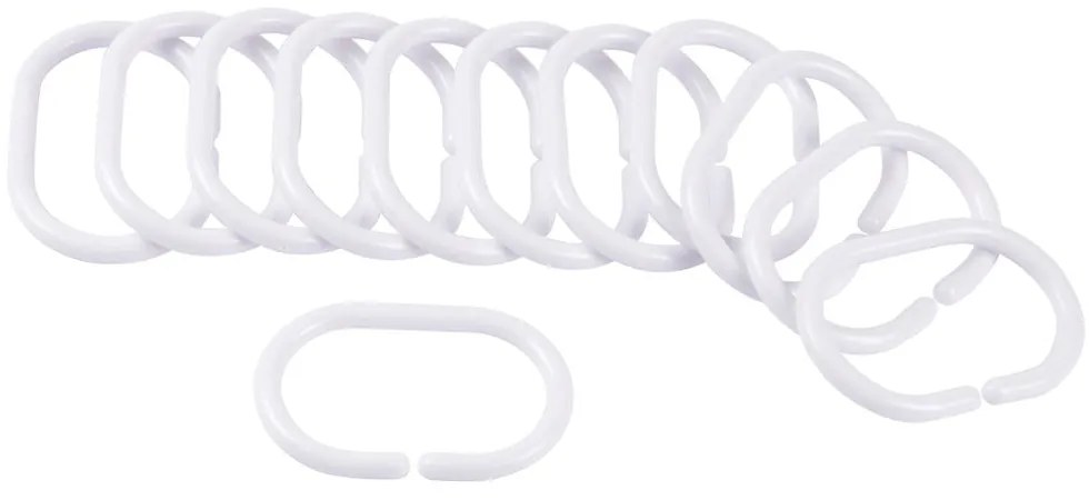 Set di ganci per tenda da doccia bianchi 12 pz 4 cm Vitamine – douceur d'intérieur