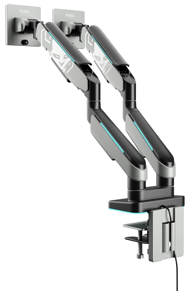 Supporto Doppio per Monitor da 49 Pollici Grigio e Nero RGB X-Arm Dual