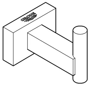 GROHE 40511AL1 - Gancio per accappatoio ESSENTIALS CUBE grafite