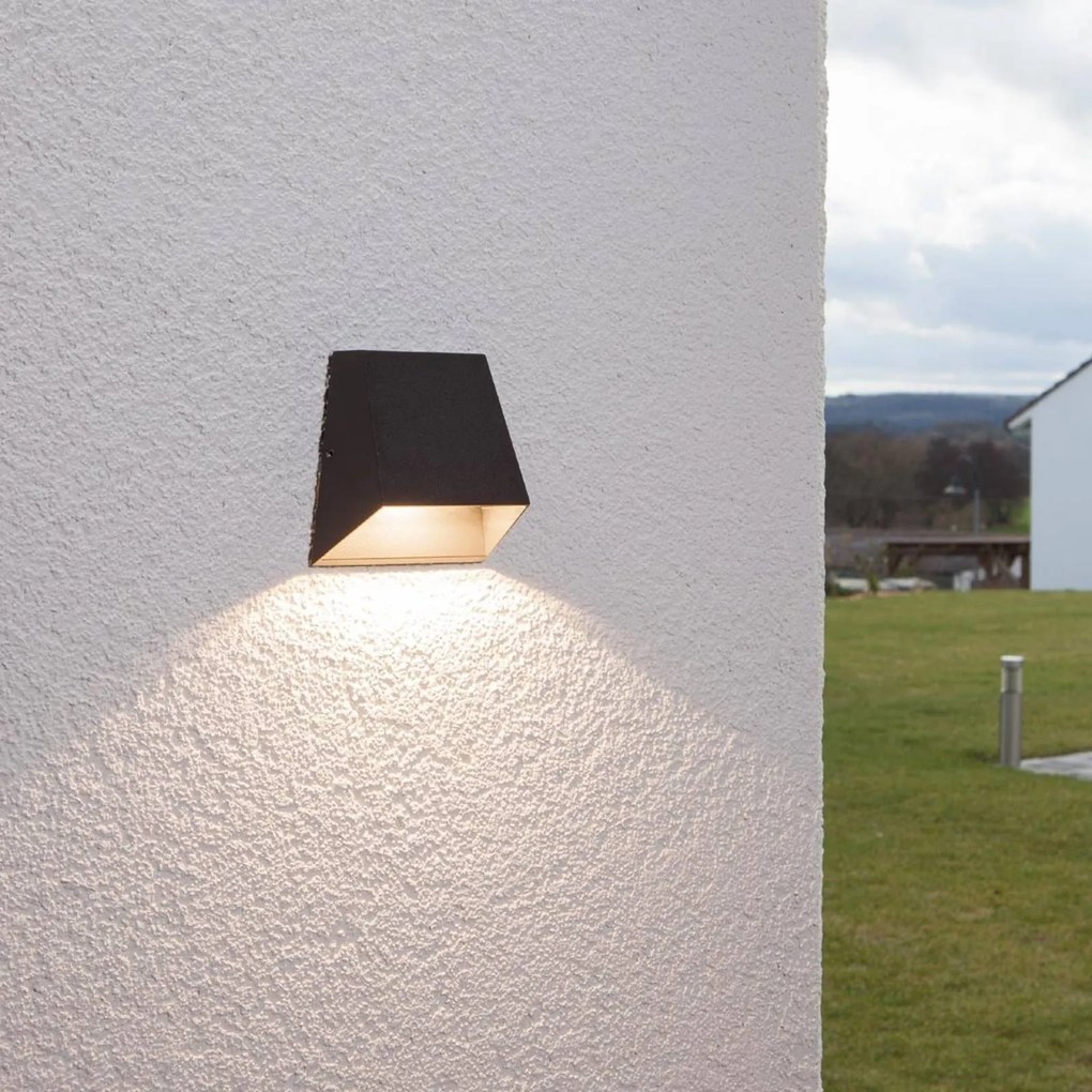 Lucande Applique da esterni LED Hanno, antracite, metallo, IP54