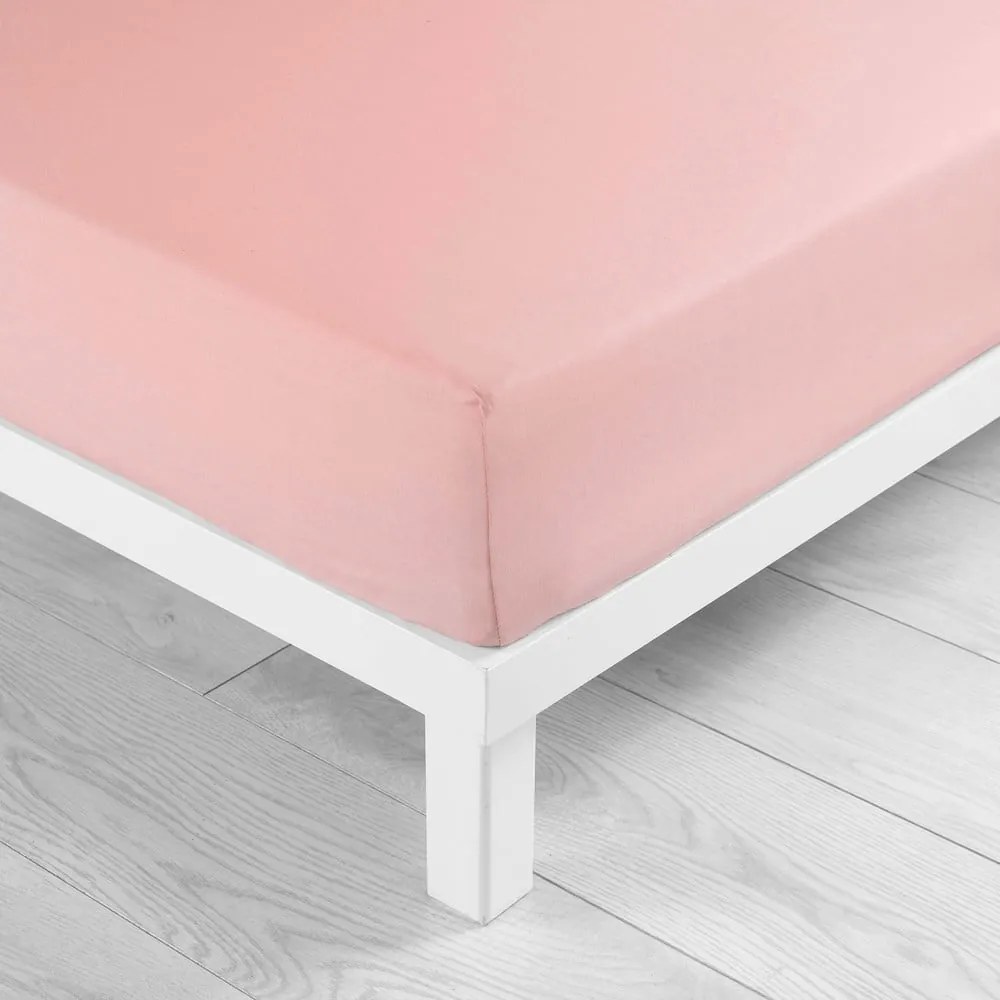 Lenzuolo elasticizzato in jersey rosa 160x200 cm Jersy - douceur d'intérieur