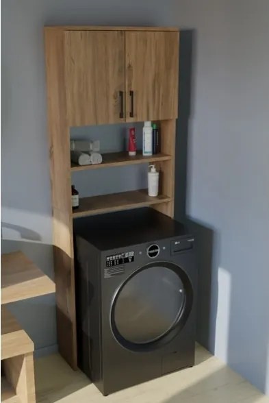 Mobile Coprilavatrice A Colonna 2 Ante 2 Vani 65x27x185 Window Rovere