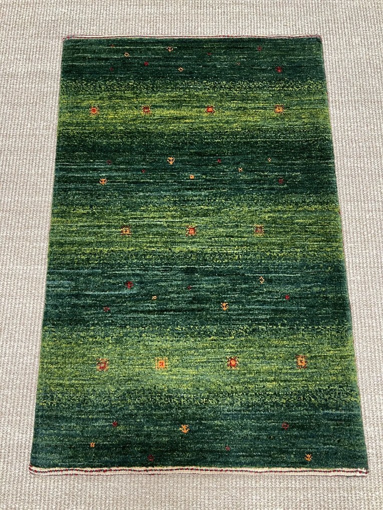 Loribaft Tappeto persiano 60 x 90 Verde (Iran) Annodato A Mano